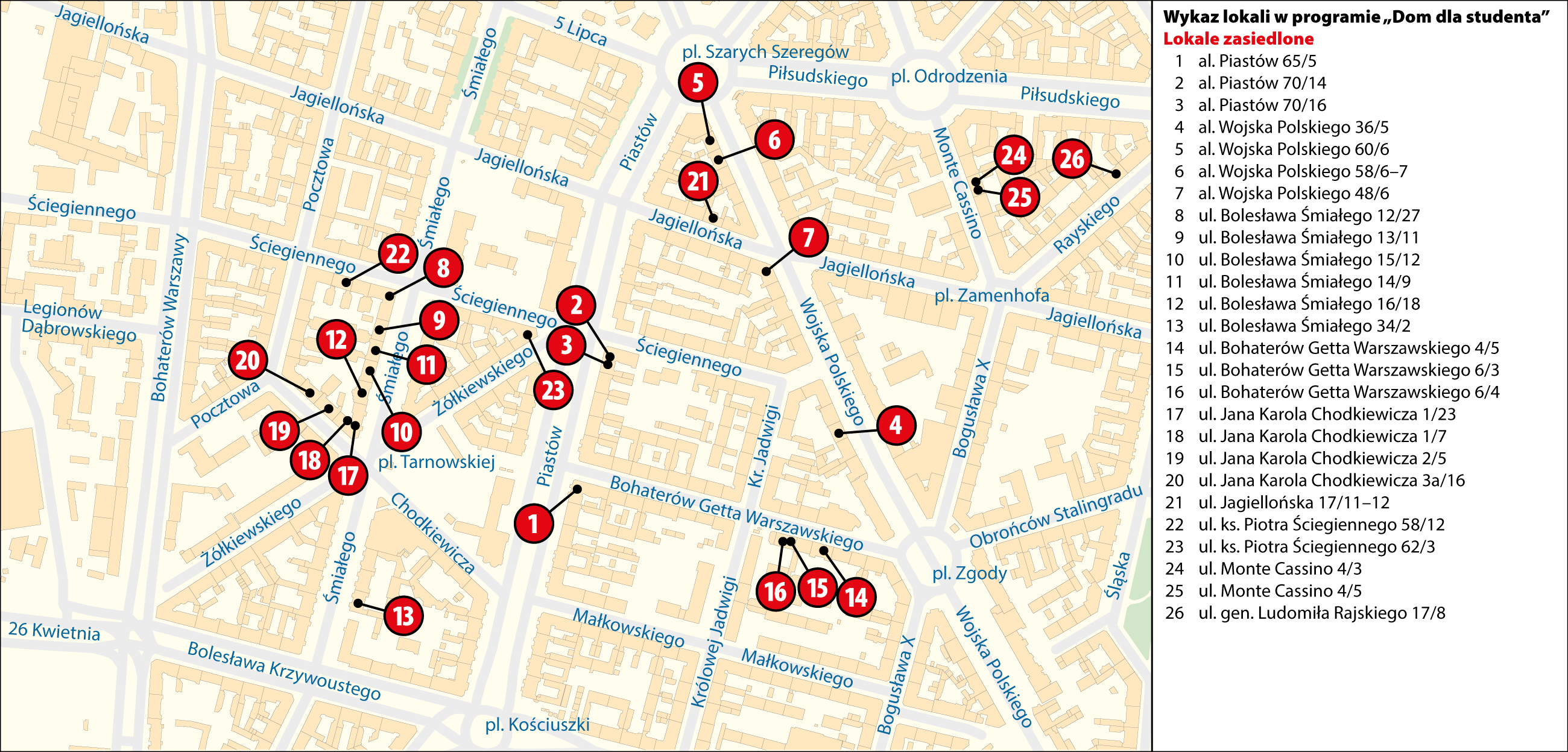 Mapka STBS „Dom dla studenta” 2024-12-11